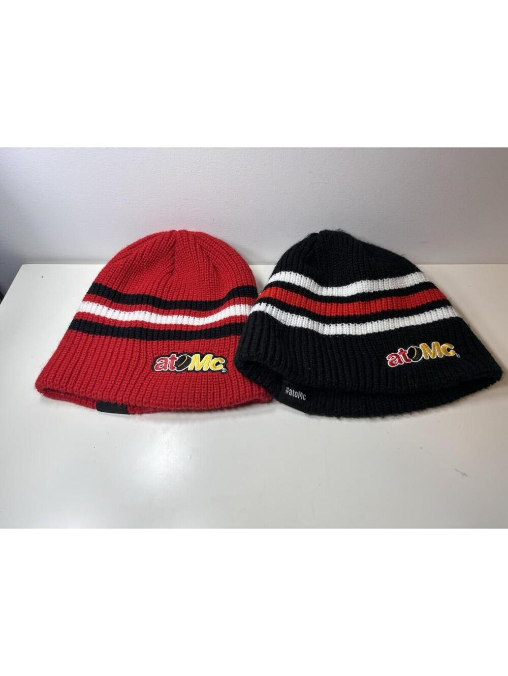 McDonald’s At MC Knit Promotional Beanies Black And Red W/ White Stripe